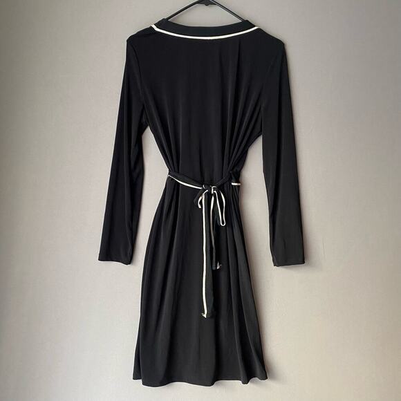 MNG sz M black long sleeve wrap midi dress - Picture 5 of 7